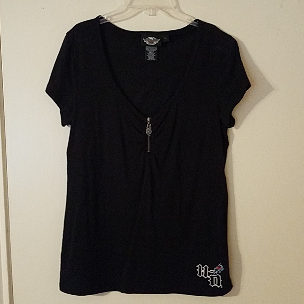 New, never worn Harley Davidson zip front tee